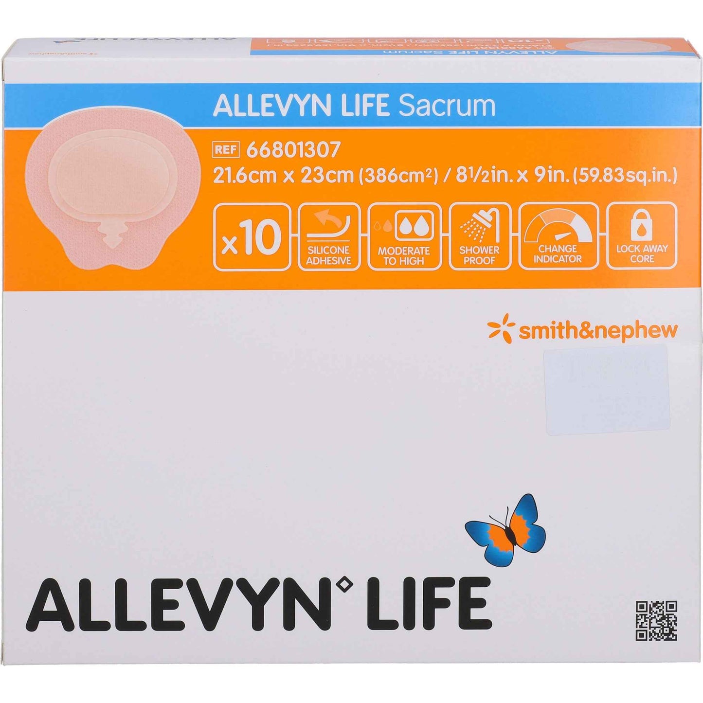ALLEVYN Life Sacrum size 21.6x23cm silicone foam compound