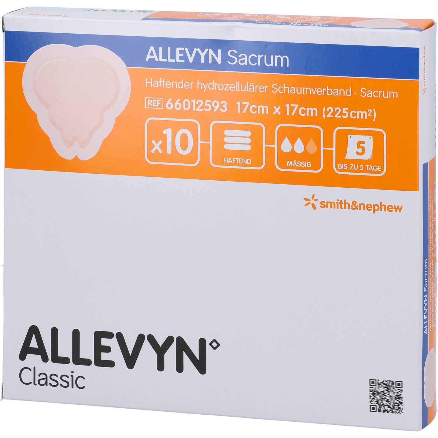 ALLEVYN Sacrum small 17x17 cm adhesive wound dressing