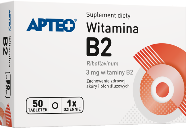 APTEO Vitamin B2 3mg x 50 tablets, vitamin b 2, riboflavin tablets, vit b2