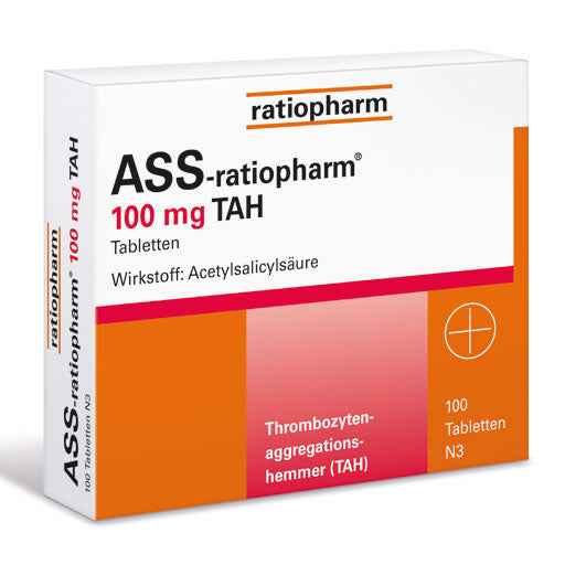 ASS ratiopharm 100 mg TAH tablets