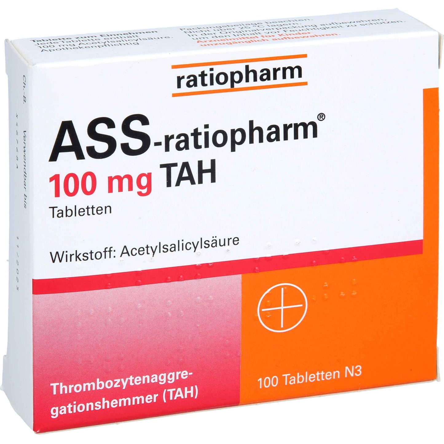 ASS ratiopharm 100 mg TAH tablets