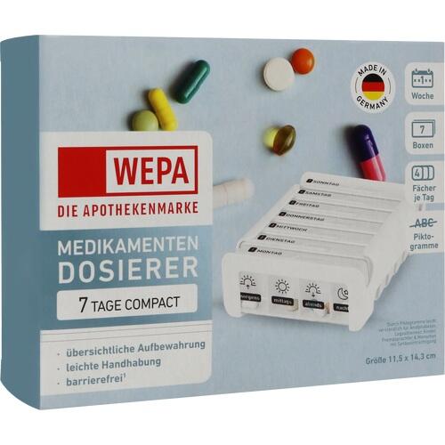 Anabox weekly pill organiser, WEPA Compact 7 days weekly dispenser white