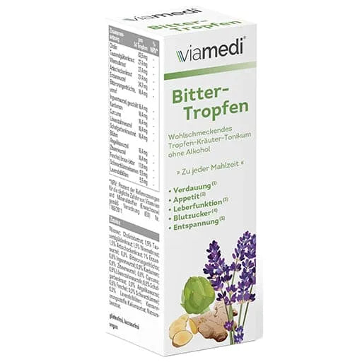 Artichoke, cardamom, turmeric, choline, oranges, lavender, BITTERDROPS Viamedi - UKDorf