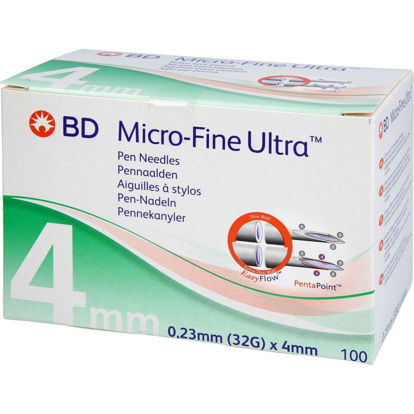 BD MICRO-FINE ULTRA pen needles 0.23x4 mm 32 G