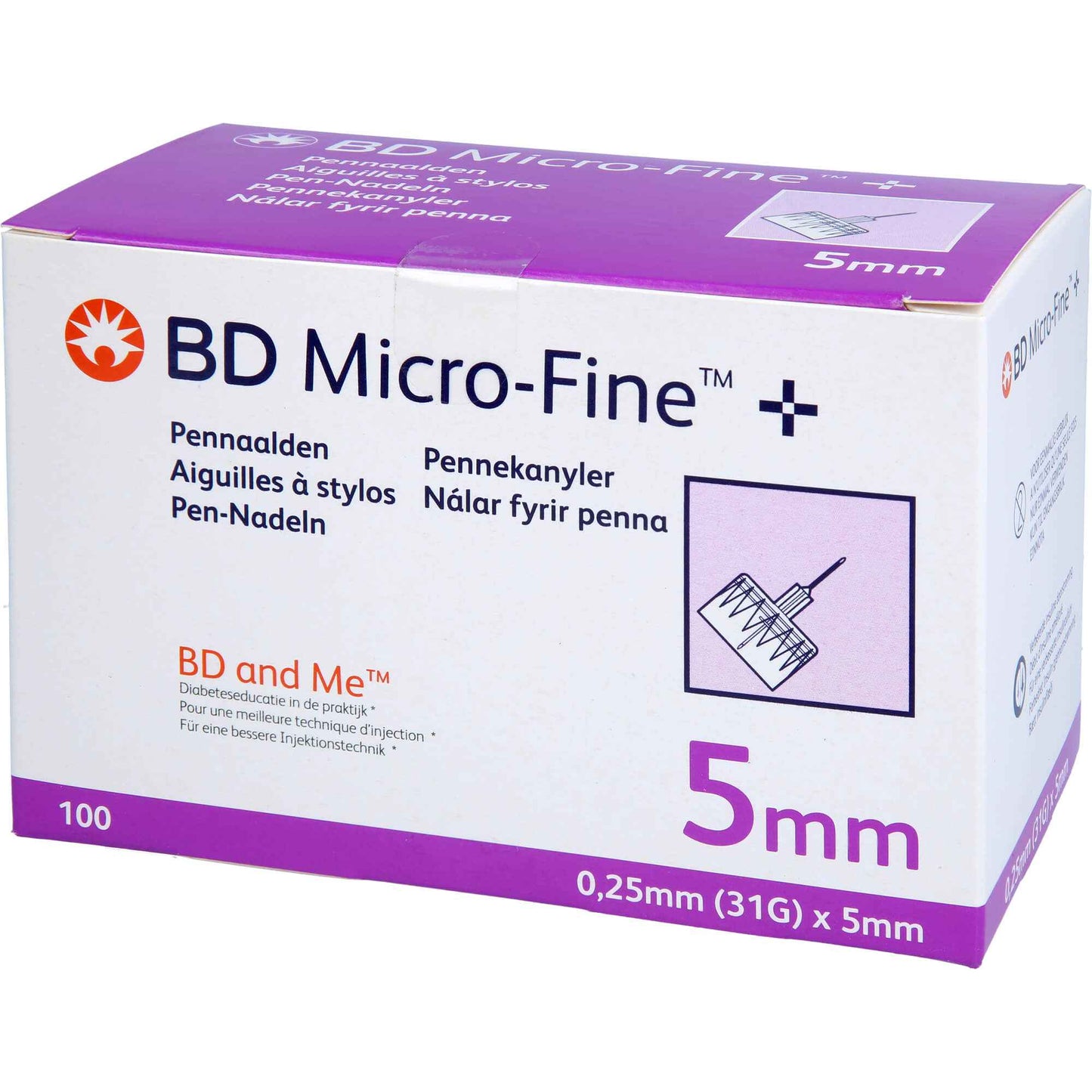 BD MICRO-FINE+ 5 pen needles 0.25x5 mm 31 G