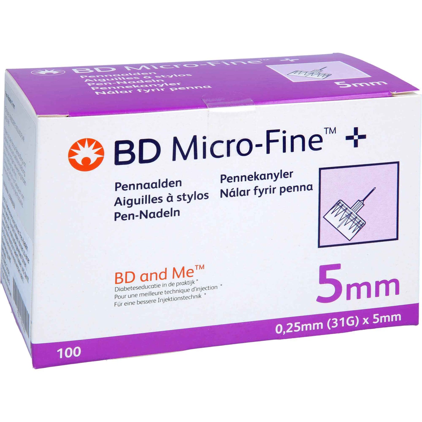 BD MICRO-FINE+ 5 pen needles 0.25x5 mm 31 G