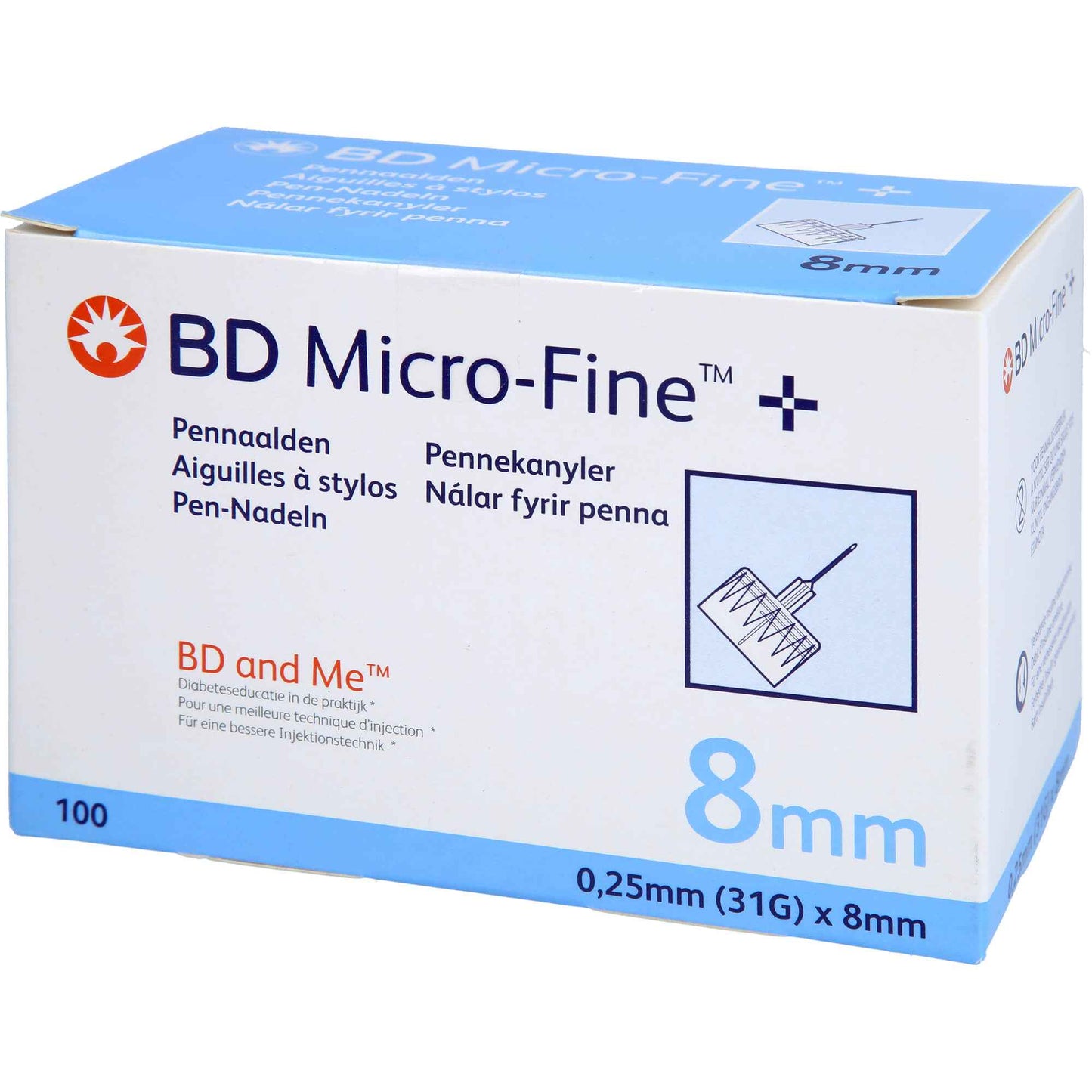 BD MICRO-FINE+ 8 pen needles 0.25x8 mm
