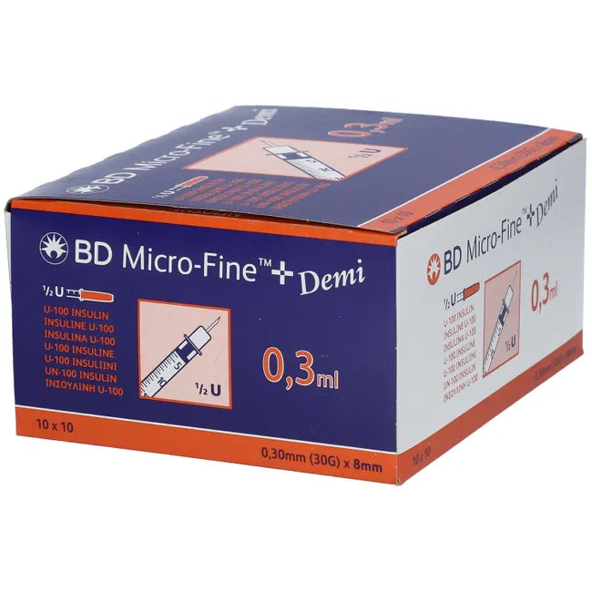 Insulin syringes, BD MICRO-FINE+ insulin syringe 0.3 ml U100 0.3x8 mm - UKDorf