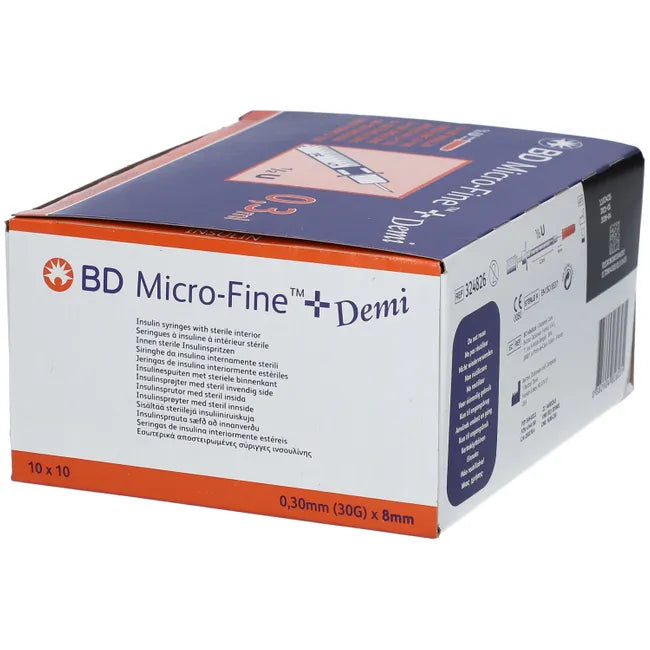 Insulin syringes, BD MICRO-FINE+ insulin syringe 0.3 ml U100 0.3x8 mm - UKDorf