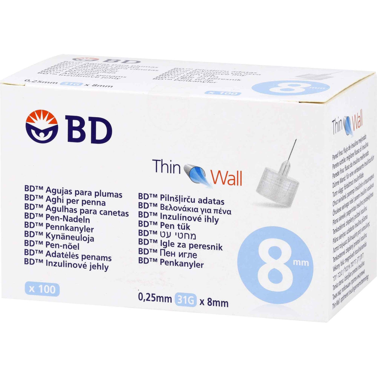 BD THIN Wall Pen Needles 0.25 31 Gx8 mm