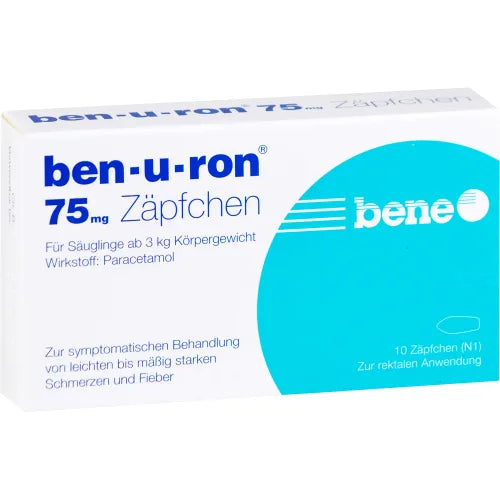 BEN-U-RON paracetamol suppository, suppositories for kids, babes 75 mg