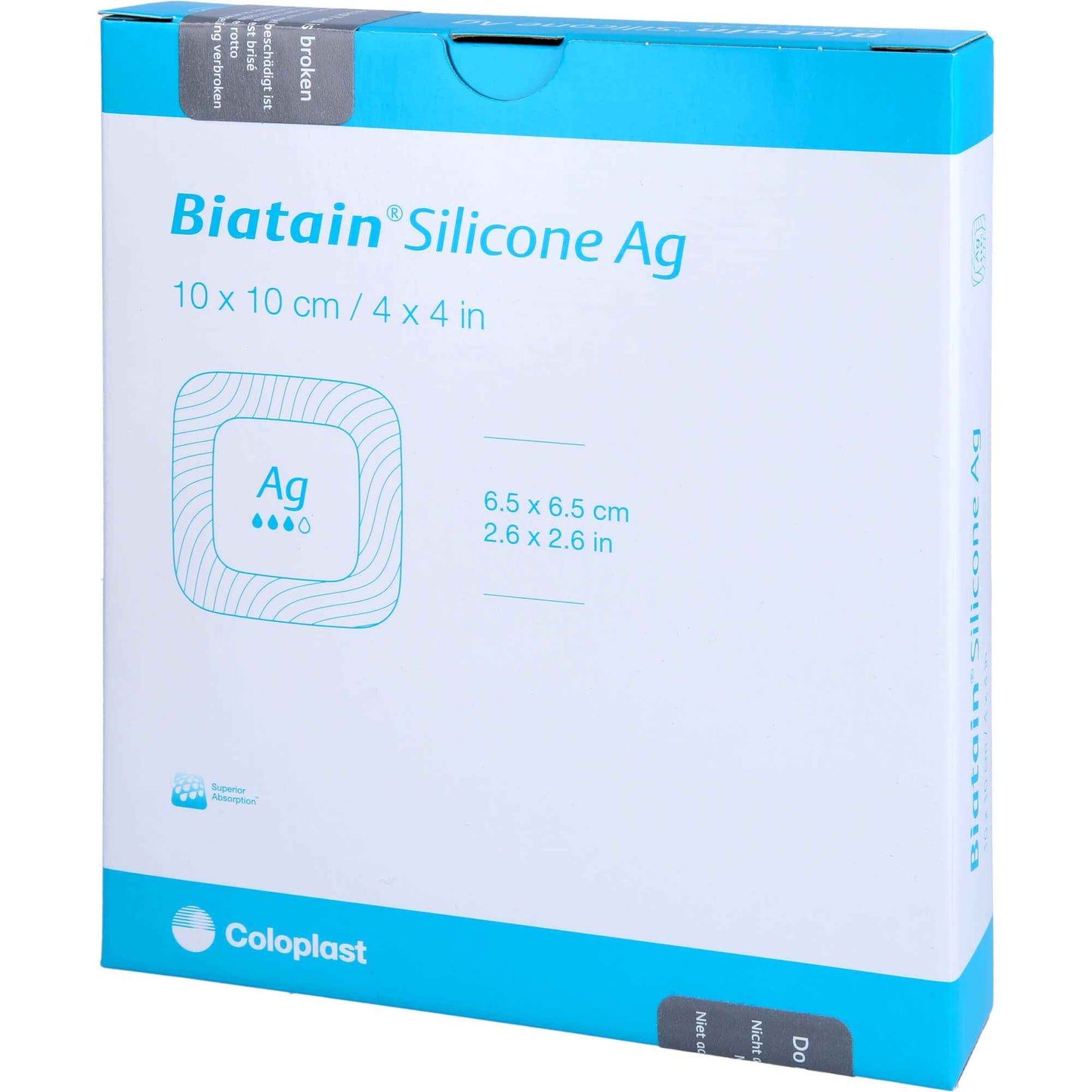 BIATAIN Silicone Ag foam dressing 10x10 cm