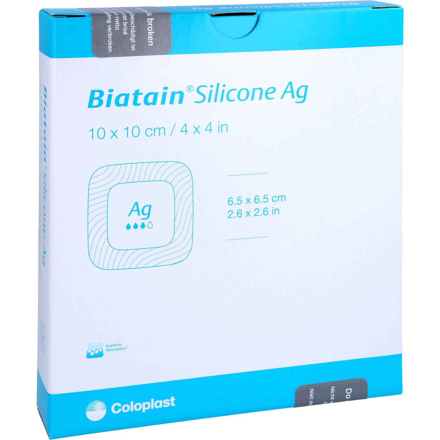 BIATAIN Silicone Ag foam dressing 10x10 cm