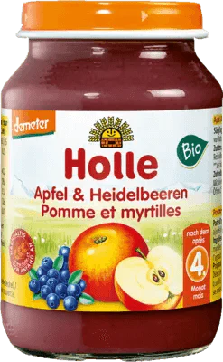 Baby food, 4-6 month baby food, HOLLE apple & blueberry - UKDorf