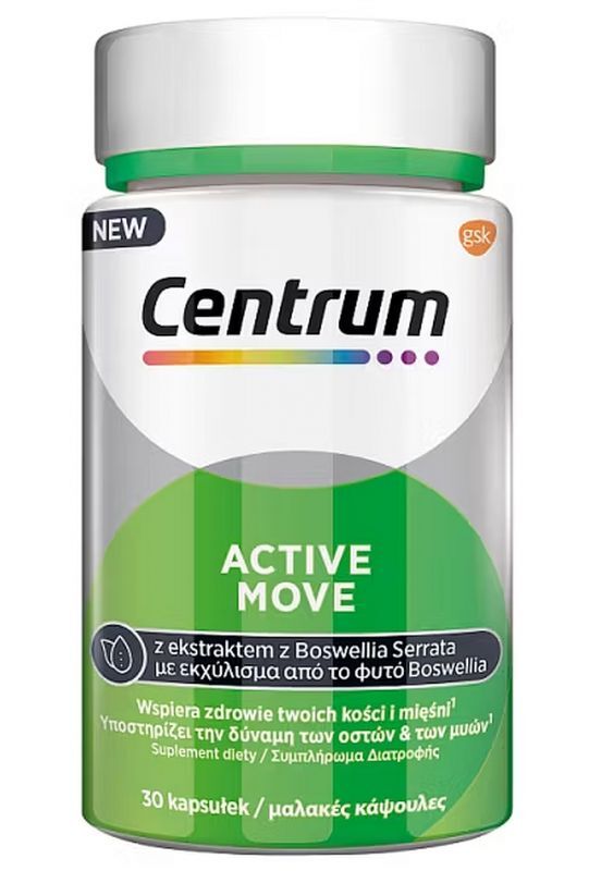 Boswellia serrata extract, manganese, DHA acid, Centrum Active Move