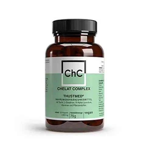 B vitamins, R-alpha lipoic acid, glutathione, taurine and chlorella, Chelation Complex