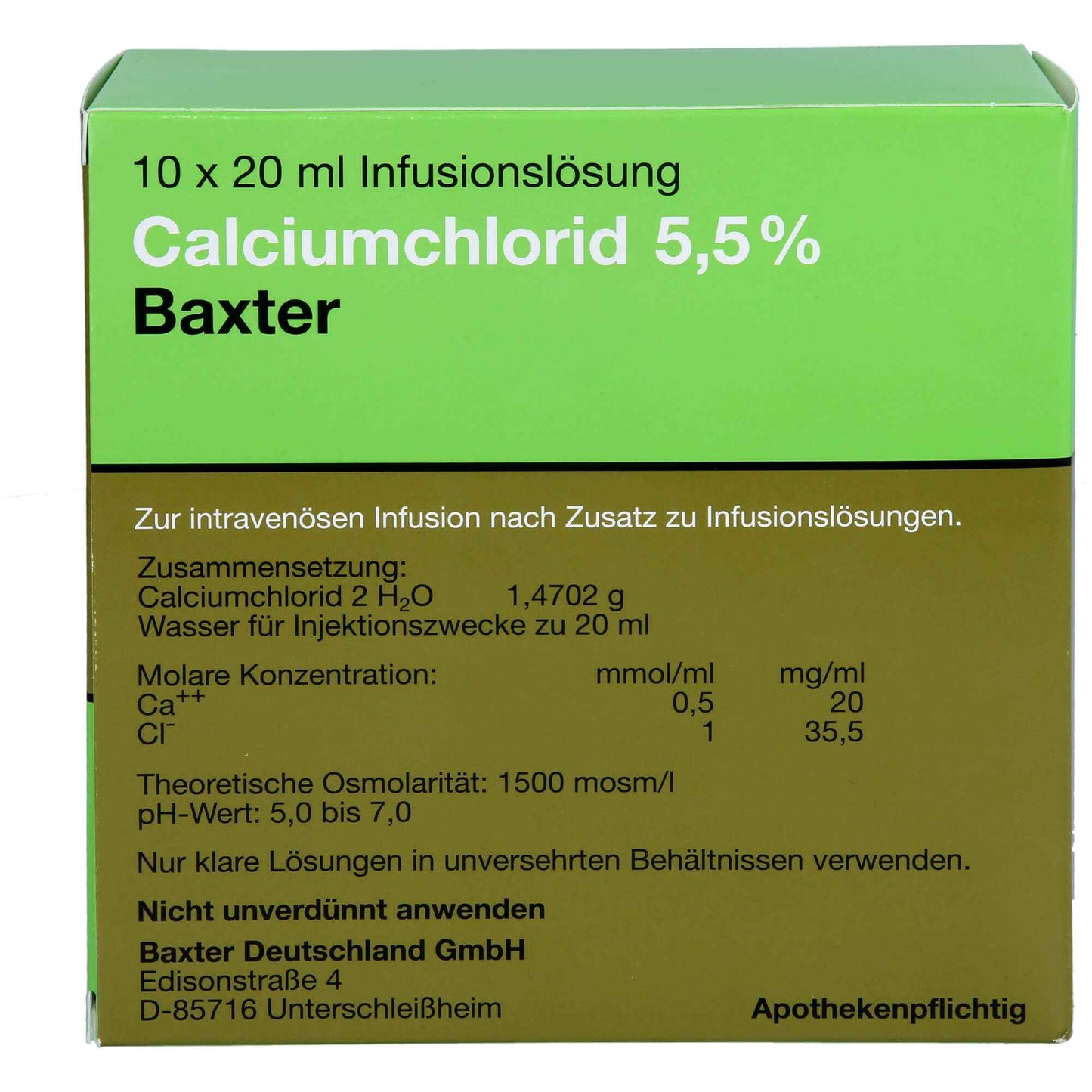 CALCIUM CHLORIDE solution 5.5% ampoules