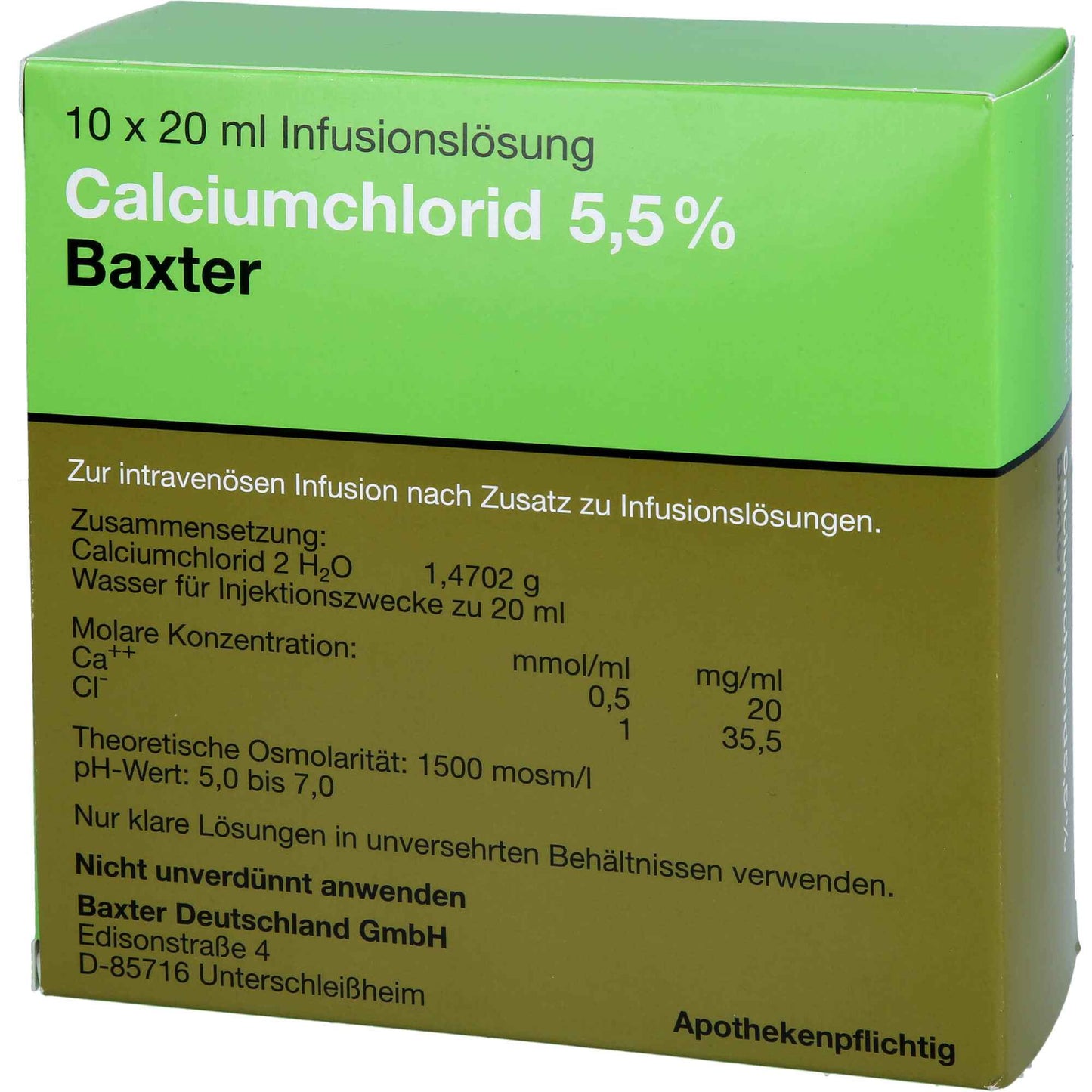 CALCIUM CHLORIDE solution 5.5% ampoules