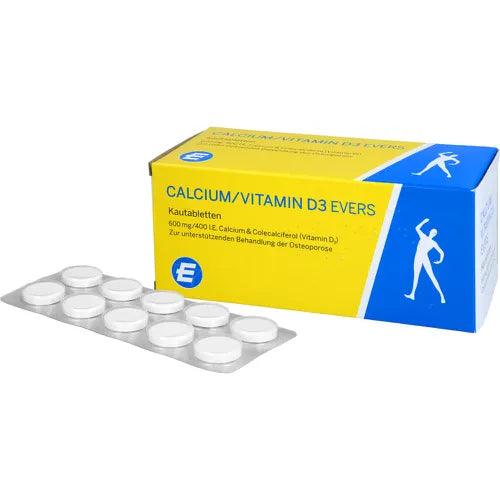 CALCIUM, VITAMIN D3 Evers, 100 pieces, chewable tablets - UKDorf