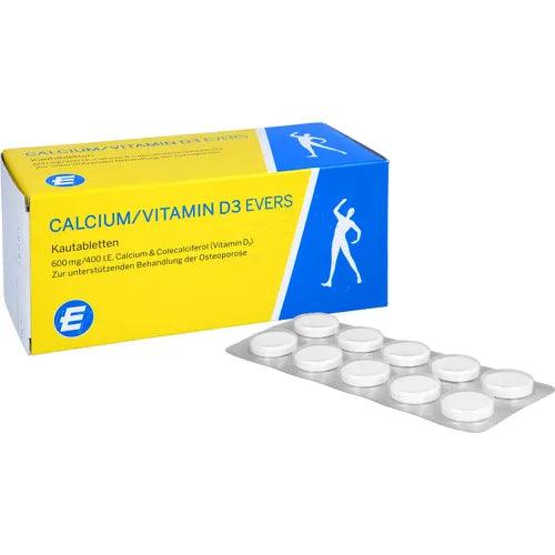 CALCIUM, VITAMIN D3 Evers, 100 pieces, chewable tablets - UKDorf