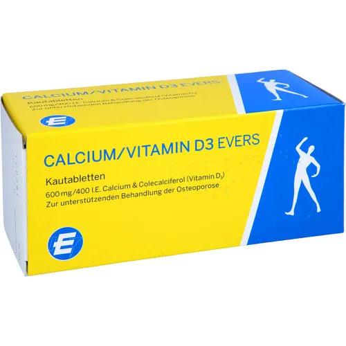 CALCIUM, VITAMIN D3 Evers, 100 pieces, chewable tablets - UKDorf