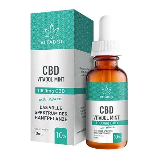 CBD 10% organic hemp extract oil Vitadol mint - UKDorf