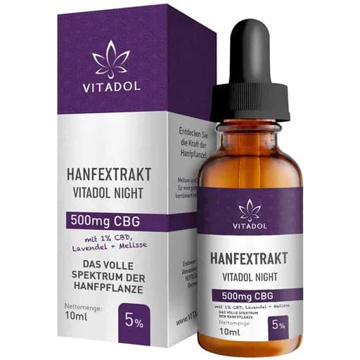 CBG 5% CBD 1% Organic Lemon Balm+Lavender.Vitadol Night Tro. - UKDorf