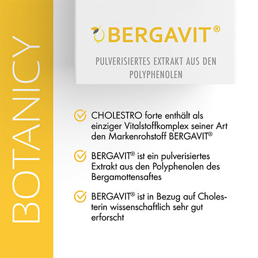 CHOLESTRO forte with BERGAVIT, citrus fruit “bergamot”, support homocysteine, fat metabolism - UKDorf