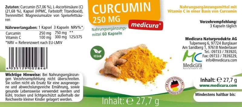 CURCUMIN 250 mg capsules - UKDorf