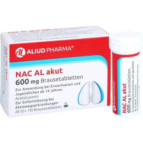 Coughing in cases of cold-related bronchitis, NAC AL acute 600 mg effervescent tablets