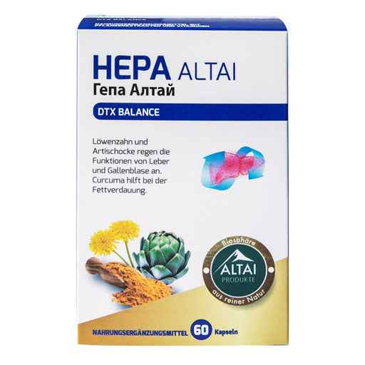 Dandelion, artichoke for the liver, allbladder, Turmeric, HEPA ALTAI capsules