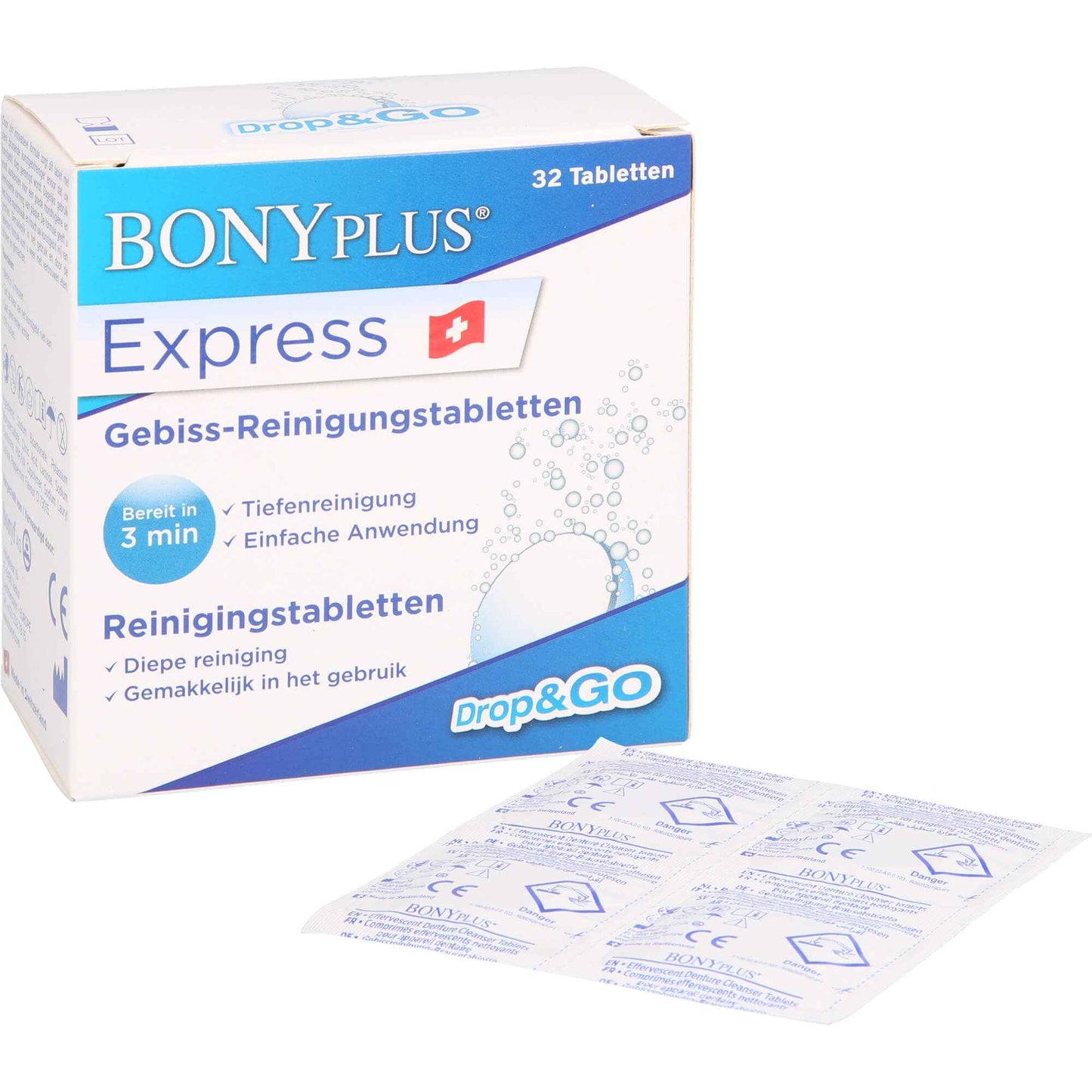 Denture cleaning tablets, effervescent cleansing tablets