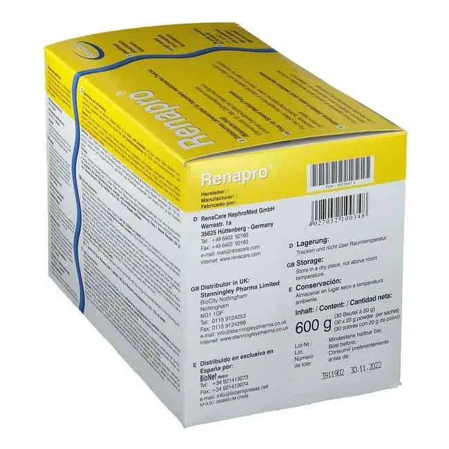 Dialysis, proteinuria, catabolism, cachexia, wasting disease, hyperphosphatemia, RENAPRO Powder