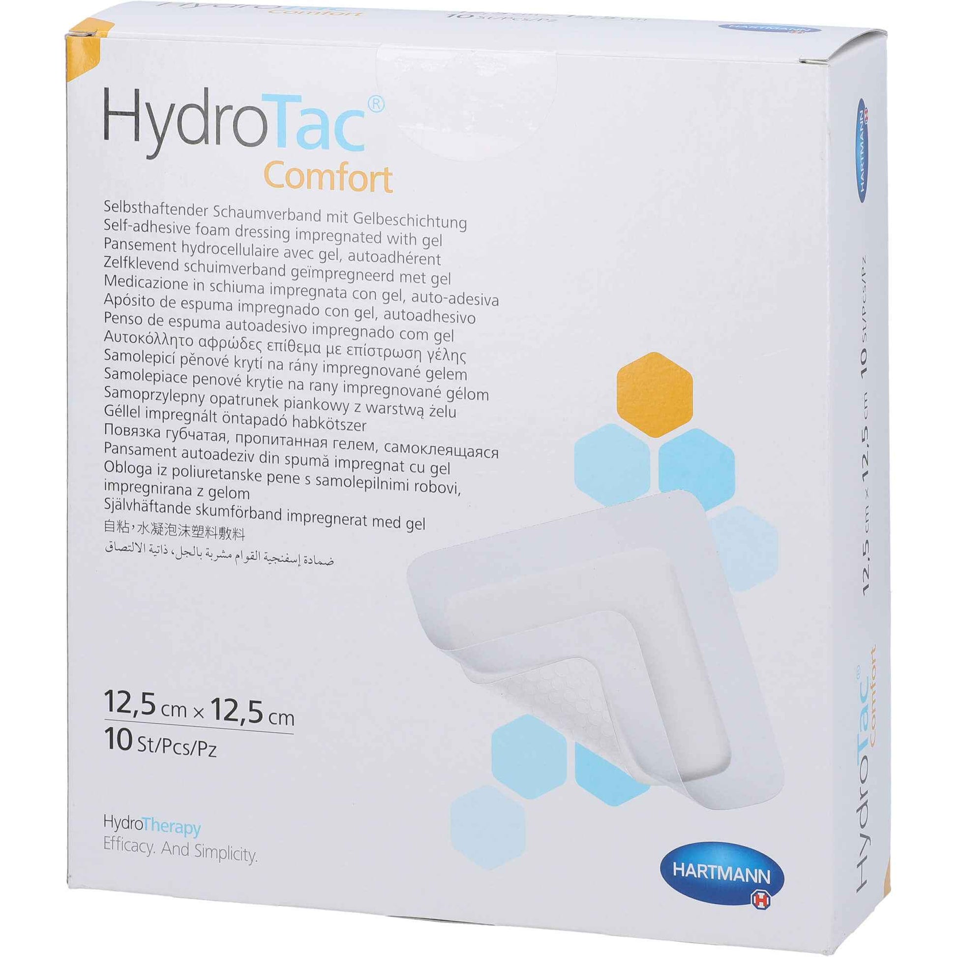 cHYDROTAC comfort foam dressing 12.5x12.5 cm sterile