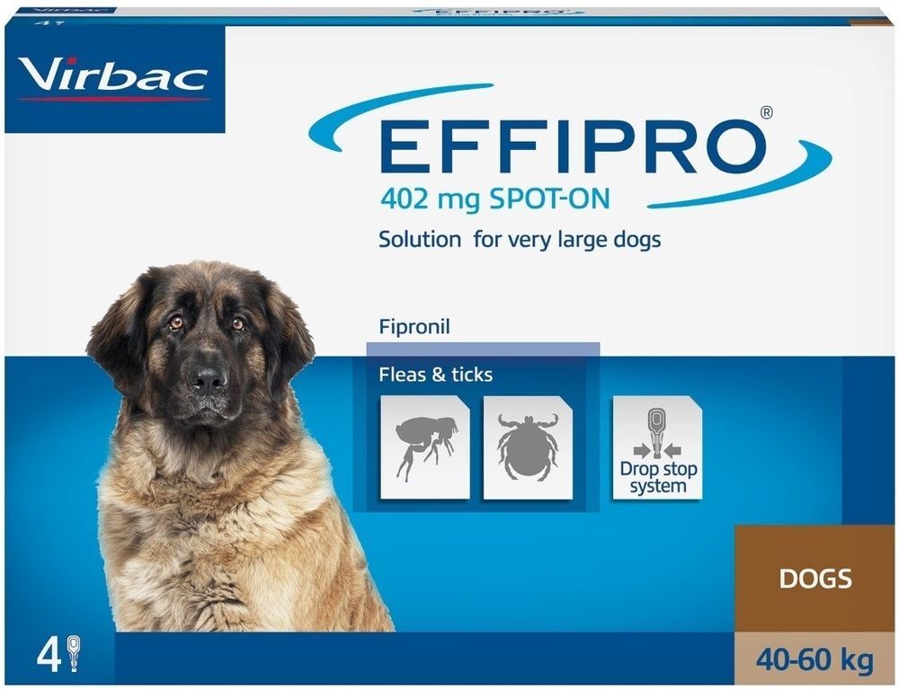 Effipro 4 x 402 mg Spot-on solution for dogs 40-60 kg - UKDorf