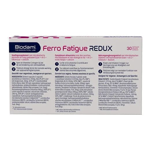 FERRO FATIGUE REDUX High-dose iron + Vitamin C capsules - UKDorf