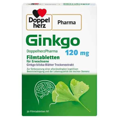 For brain memory and concentration GINKGO DOPPELHERZPHARMA 120 mg film-coated tablets
