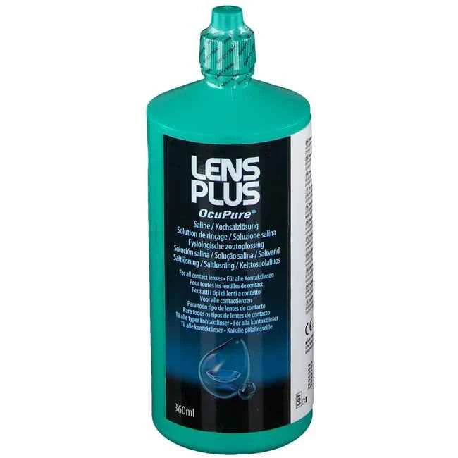 For rinsing all contact lenses, LENS PLUS OcuPure® Saline Solution