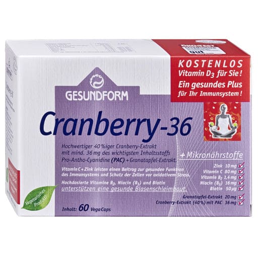 GESUNDFORM Cranberry 36 capsules - UKDorf