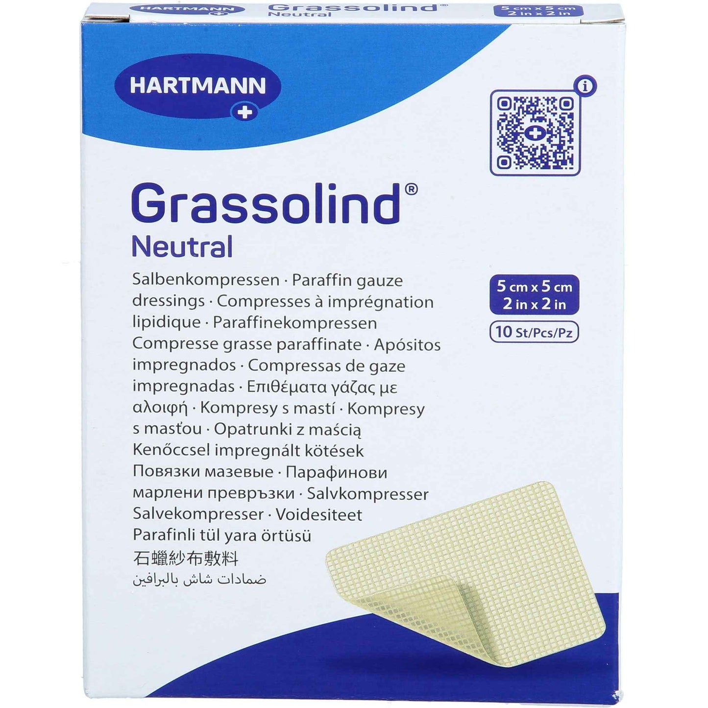 GRASSOLIND ointment compresses 5x5 cm sterile