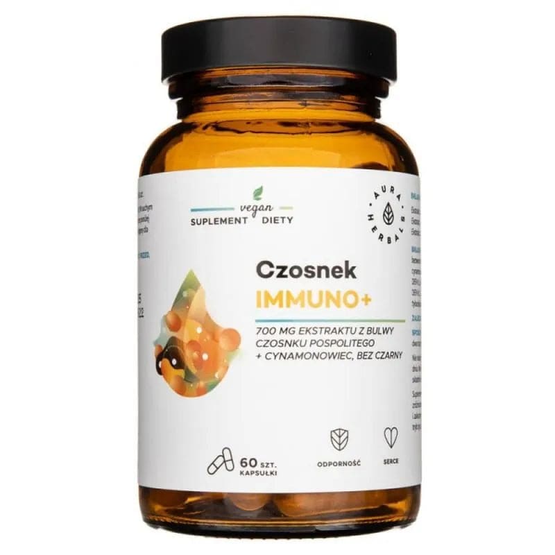 Garlic oil capsules, Garlic Immuno+ cinnamon and elderberry - UKDorf