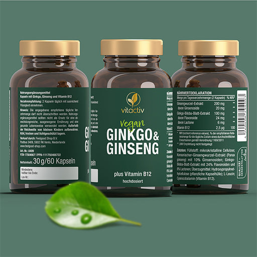Ginko biloba leaf extract, panax ginseng root extract, B12 - UKDorf
