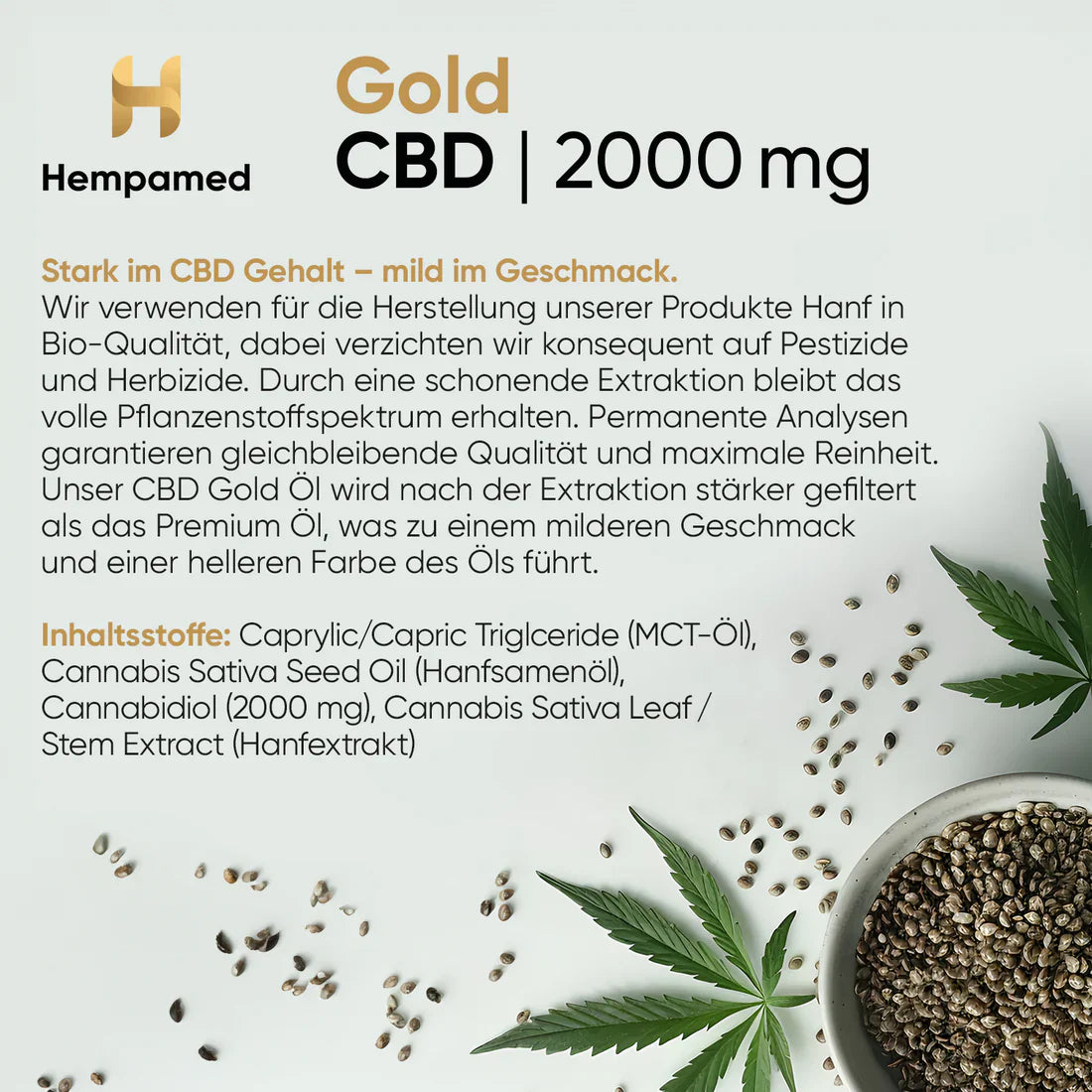 HEMPAMED CBD Gold Mouth Oil 20% - UKDorf