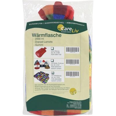 HOT WATER BOTTLE Rubber 2 l with fleece cover - UKDorf