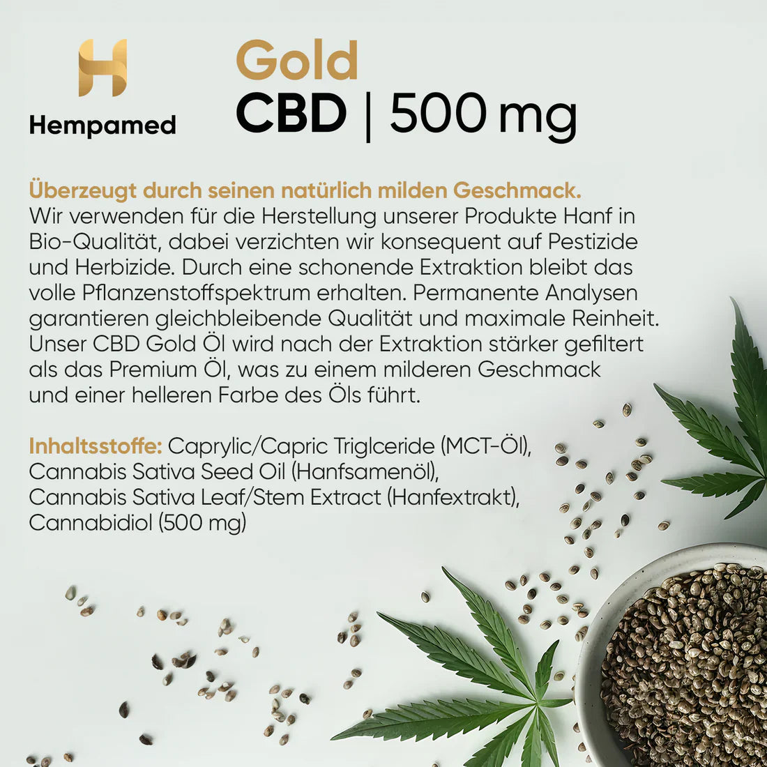 Hempamed Gold CBD Oil 5% - UKDorf