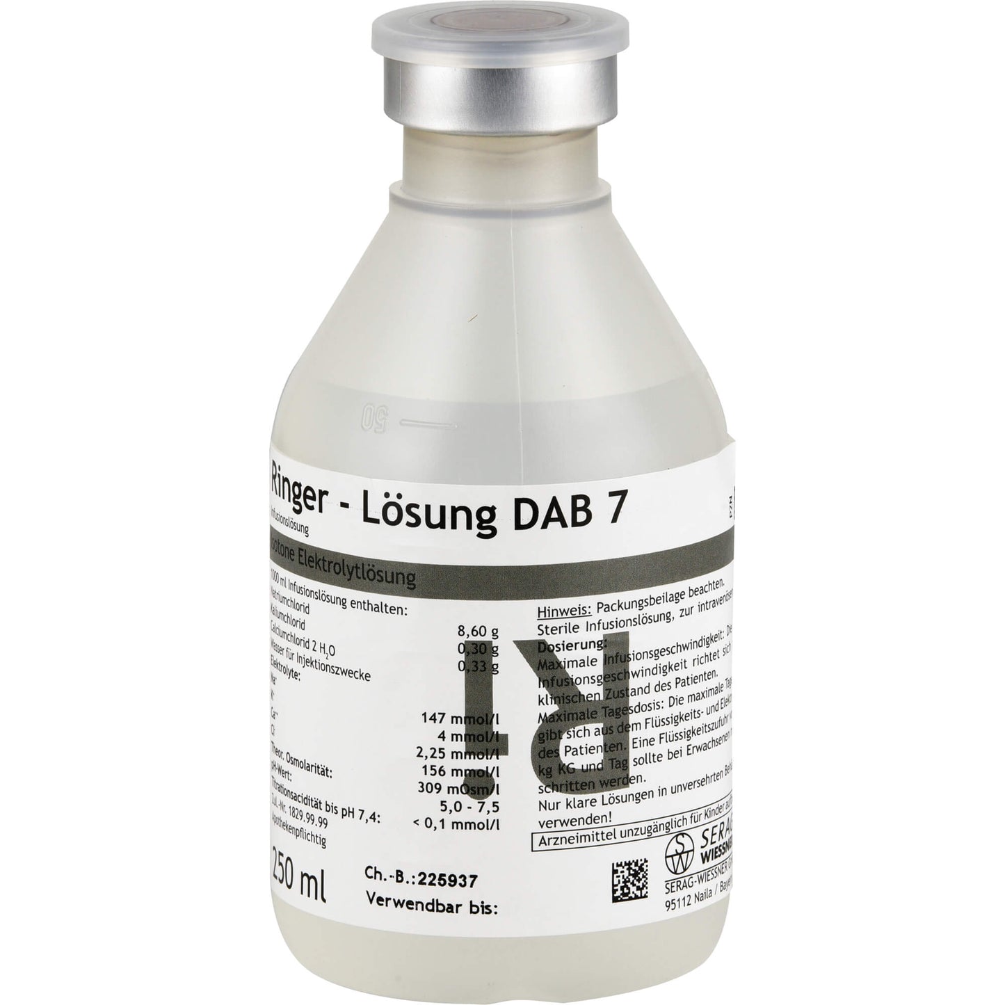 Hypotonic dehydration treatment, RINGER SOLUTION DAB 7 Plastic