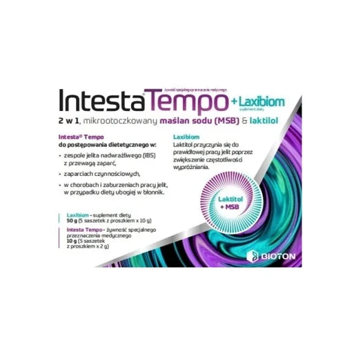 Intesta Tempo + Laxibiom, functional constipation, lactitol, sodium butyrate - UKDorf