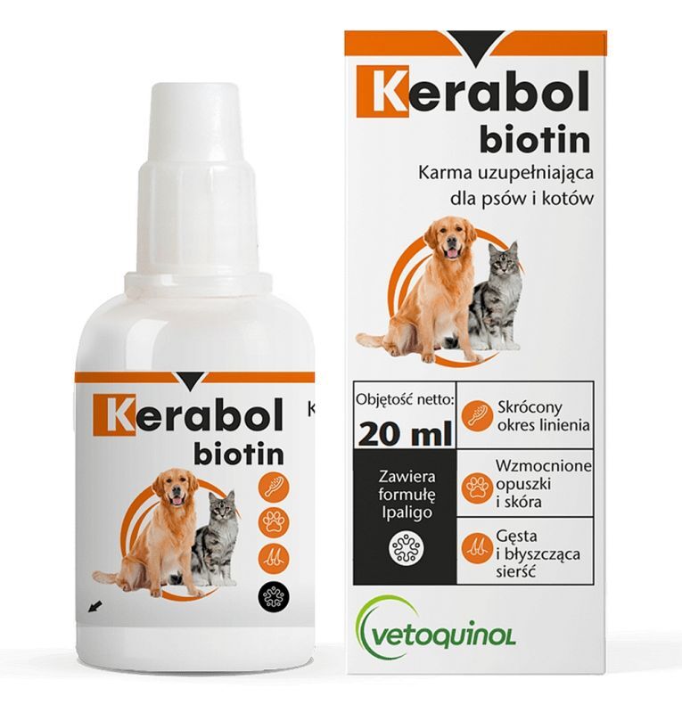 Kerabol Drops for dogs and cats with biotin and zinc - UKDorf