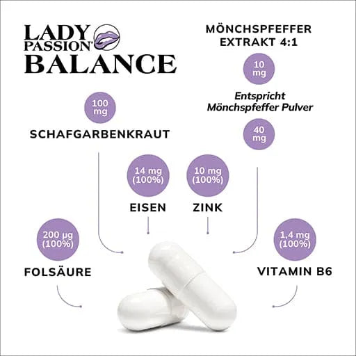 LADY PASSION Balance with chasteberry + iron capsules - UKDorf
