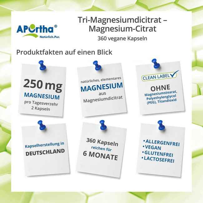 MAGNESIUM CITRATE Tri-magnesium dicitrate vegan caps. 360 pcs